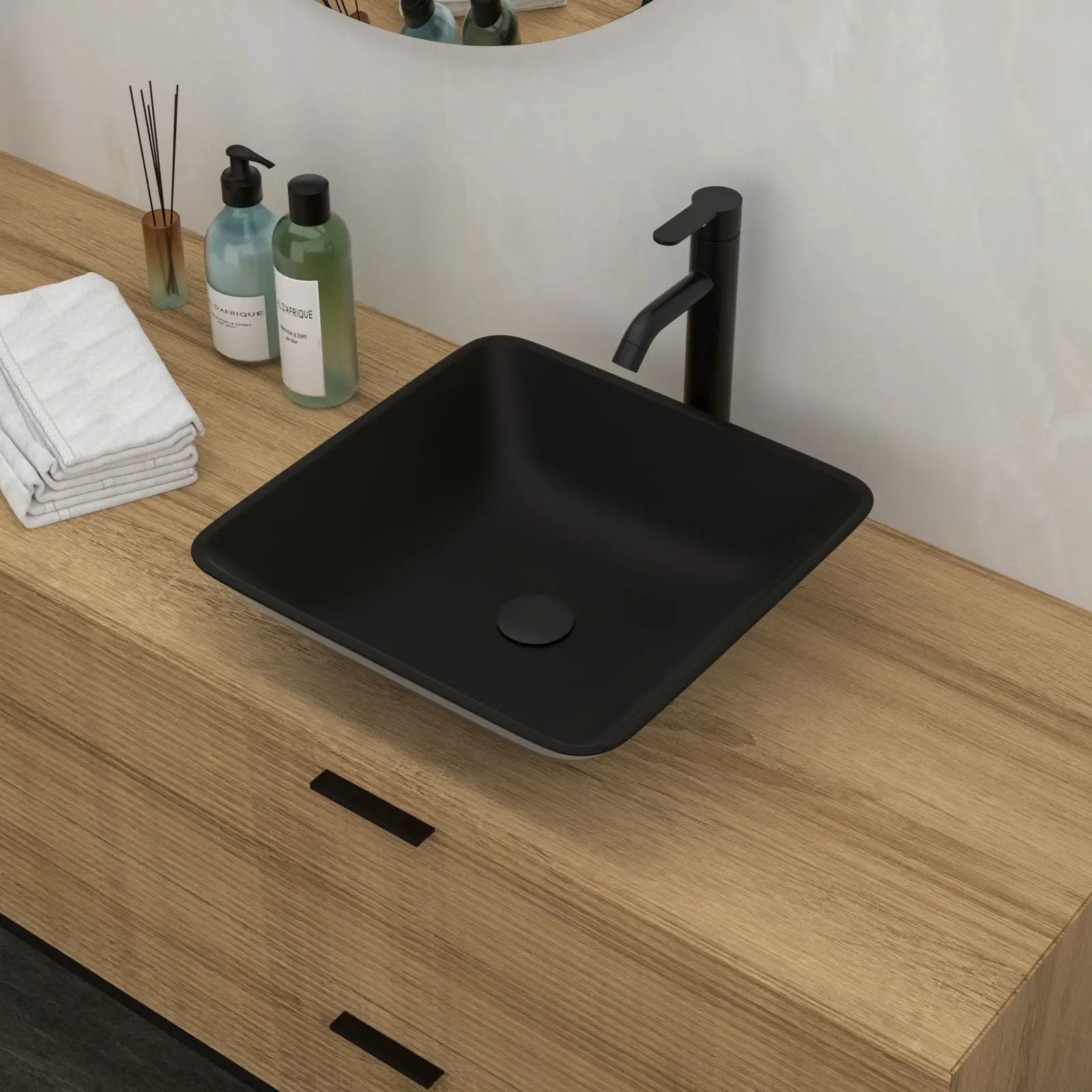 Artistic Vessel Sink With Faucet And Pop Up Drain - Matte Black by HouseOfZazla