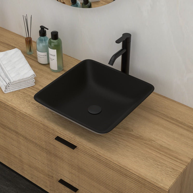 Artistic Vessel Sink With Faucet And Pop Up Drain - Matte Black by HouseOfZazla