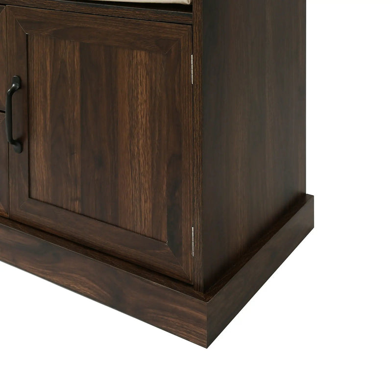 Hall Tree With 3 Hooks, Coat Hanger, Entryway Bench, Storage Bench, 3 In 1 Design by HouseOfZazla