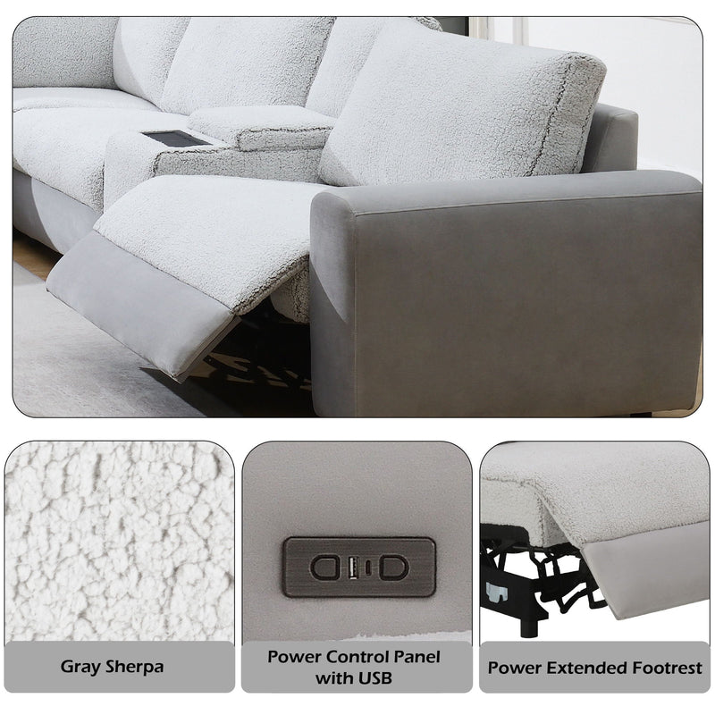 Tarrance - Modular Power Recliner Sectional - Gray by HouseOfZazla