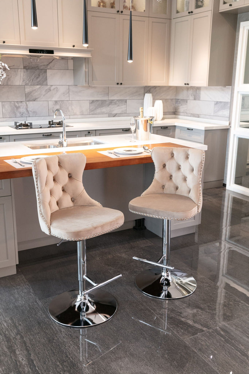 Swivel Adjustable Height Barstools Set of 2 by HouseOfZazla