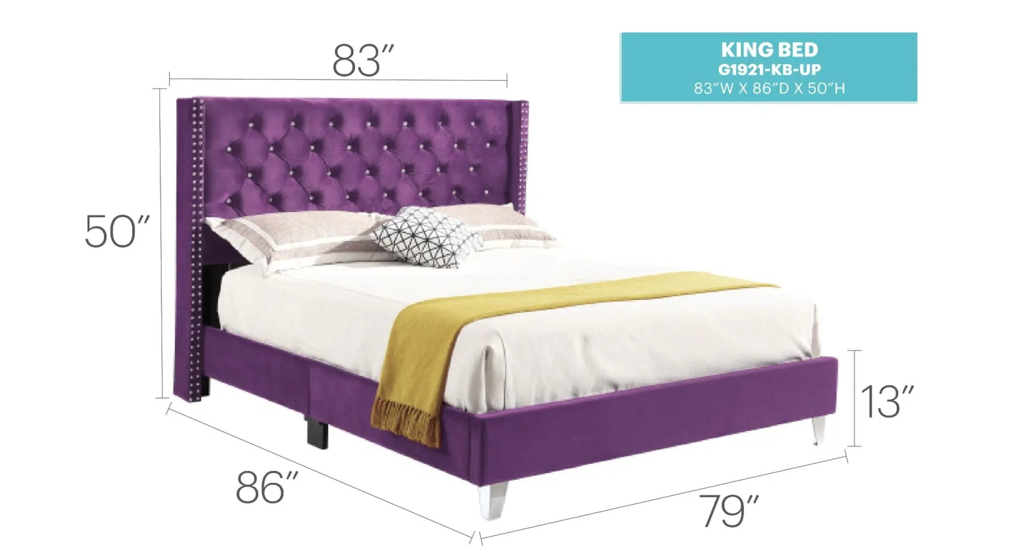 Upholstered Nailhead Trim Chic Bed by HouseOfZazla