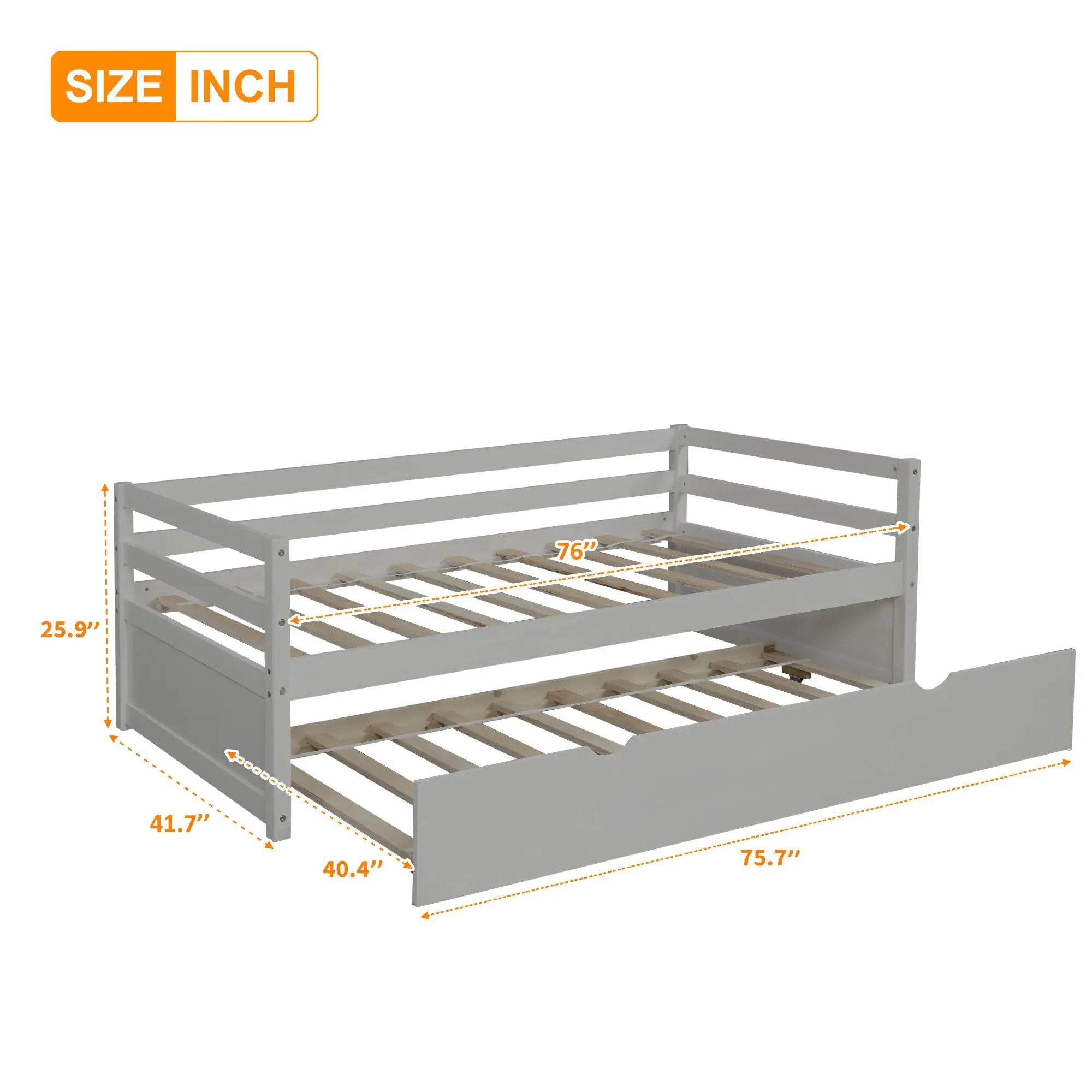 Twin Daybed With Trundle Frame Set by HouseOfZazla