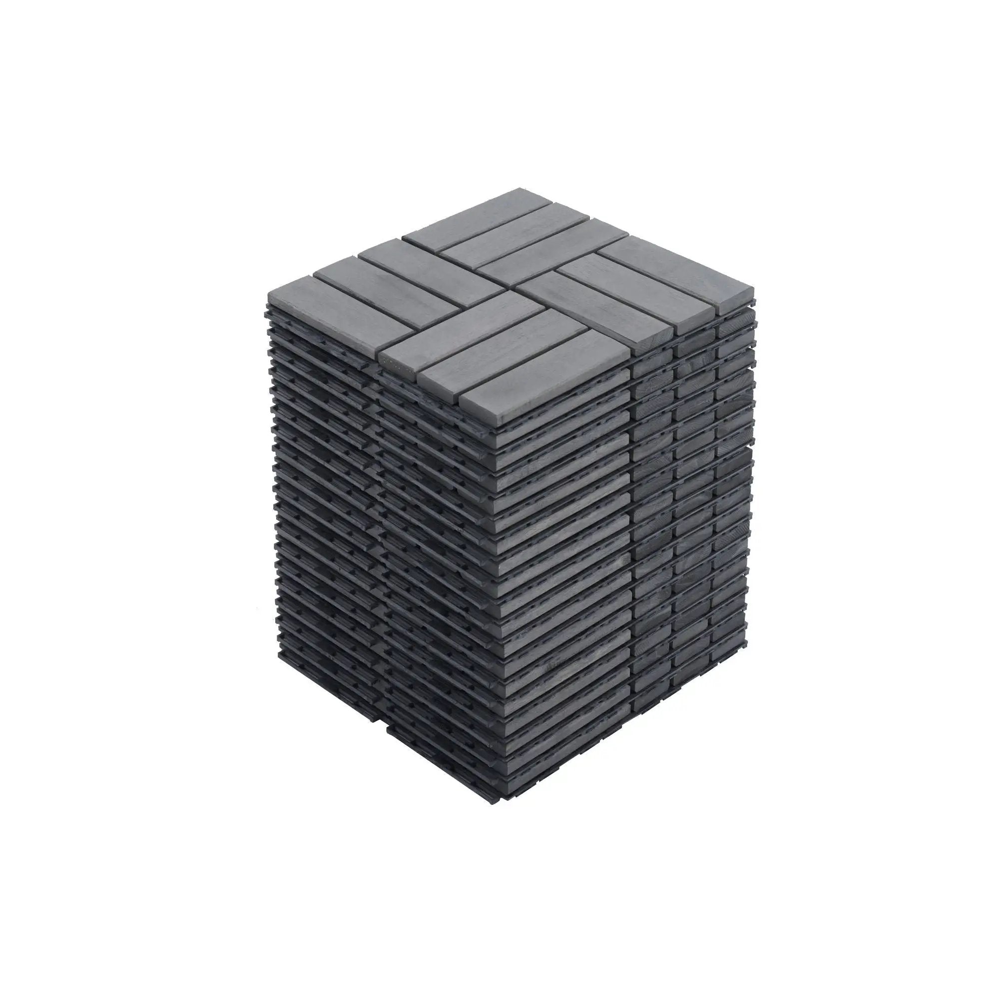 Acacia Wood Interlocking Deck Tiles Checker Pattern For Outdoor Flooring by HouseOfZazla