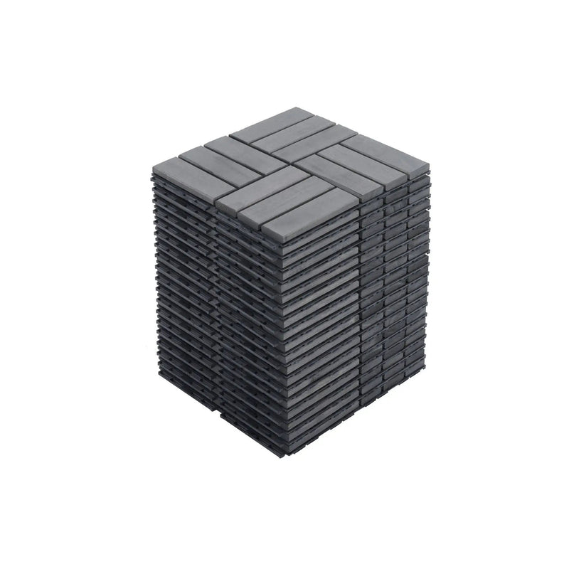 Acacia Wood Interlocking Deck Tiles Checker Pattern For Outdoor Flooring by HouseOfZazla
