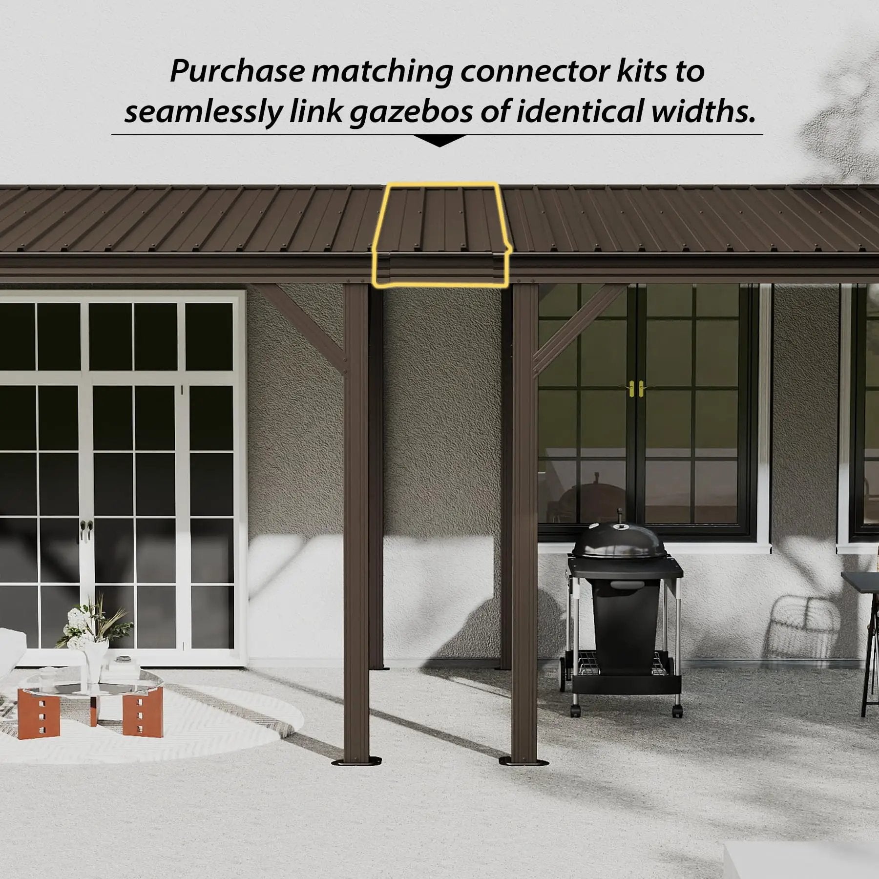 Gazebo Connector Kit for 12ft Width Wall-Mounted Gazebos by HouseOfZazla