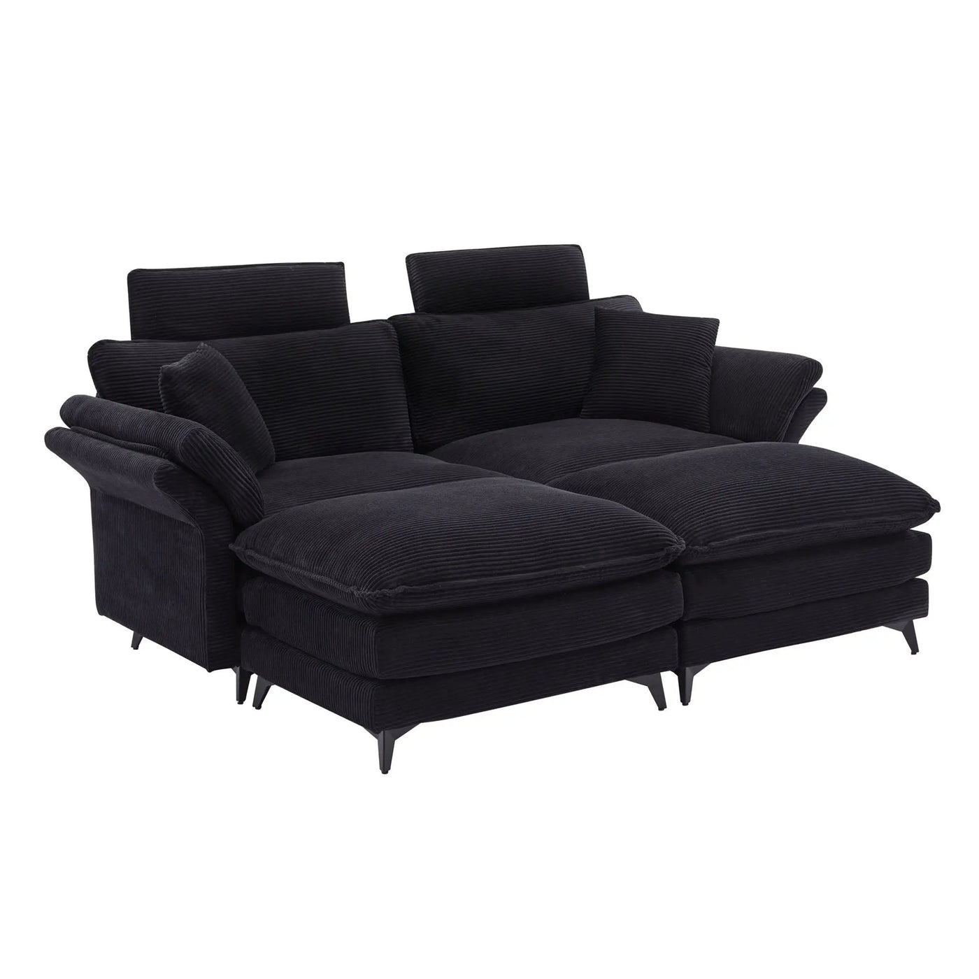 Modern Deep Seat Sectional Sofa With Ottoman by HouseOfZazla