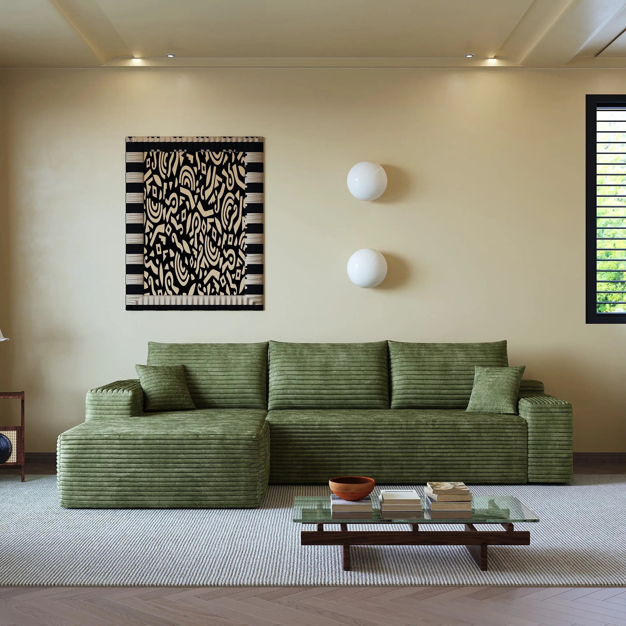 107" Cloud Sectional Couch with L-Shape Chaise by HouseOfZazla