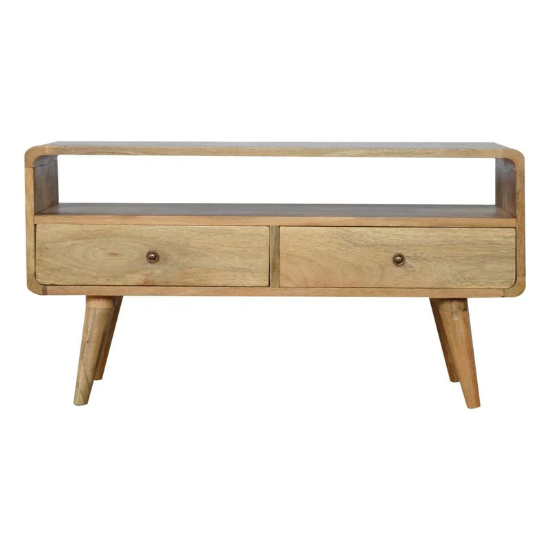 Solid Wood Curved Media Unit by HouseOfZazla