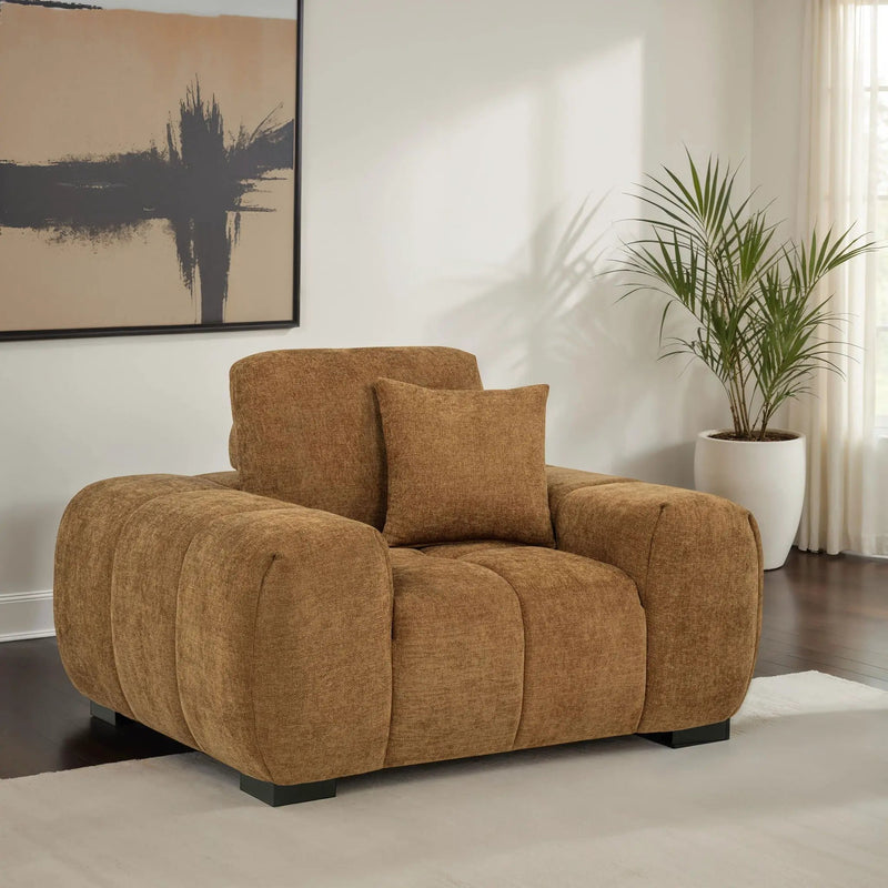 Octavia Upholstered Track Arm Accent Chair Amber by Unique Piece Furniture