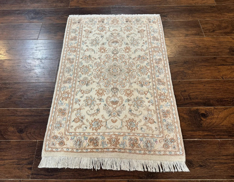 Small Persian Tabriz Rug 2.6 x 3.8, Vintage, Wool and Silk Highlights, Fine 225 KPSI by Jewel Rugs