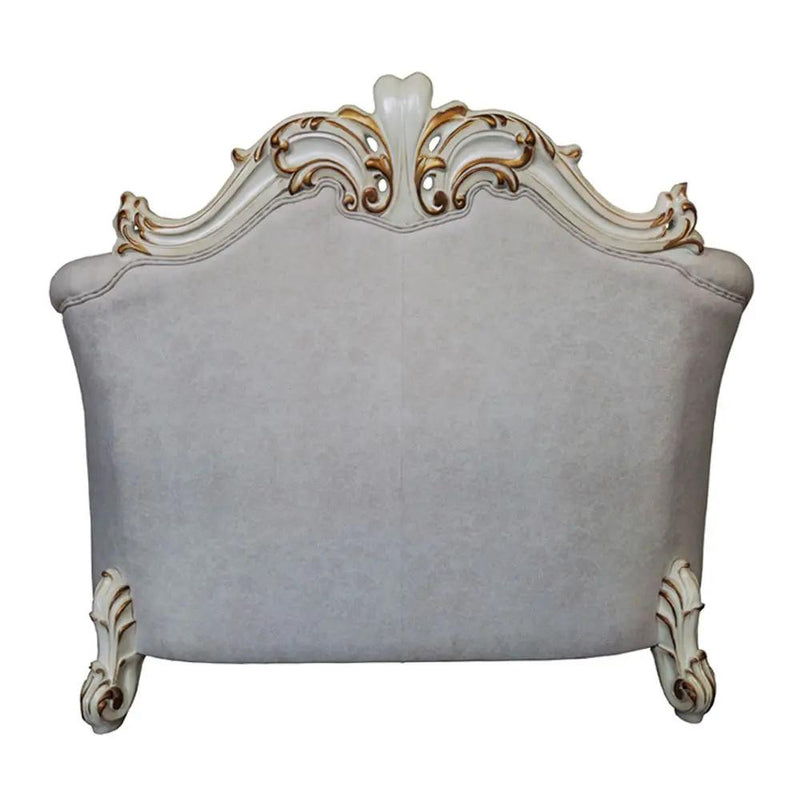 Vendome II - Chair With 2 Pillows - Two Tone Ivory Fabric & Antique Pearl by Unique Piece Furniture
