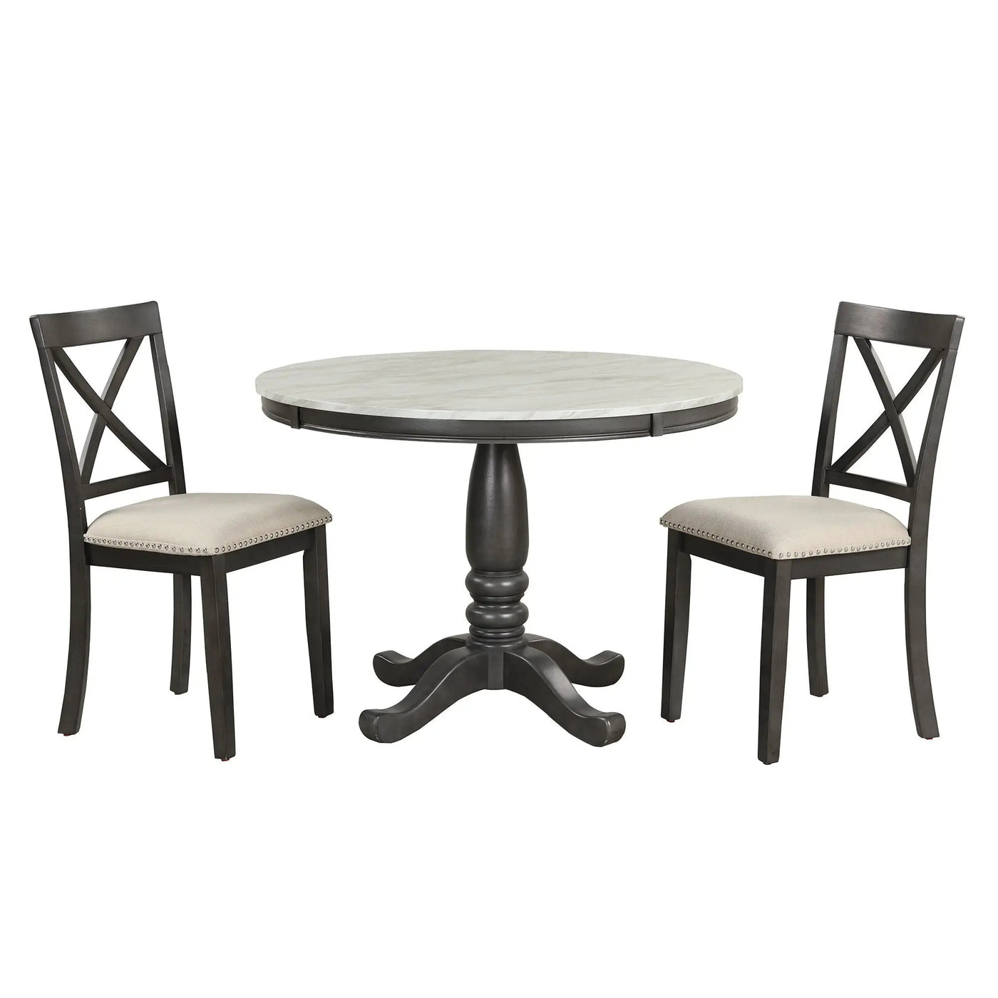 5 Pieces Dining Table And Chairs Set For 4 Persons, Kitchen Room Solid Wood Table With 4 Chairs by HouseOfZazla