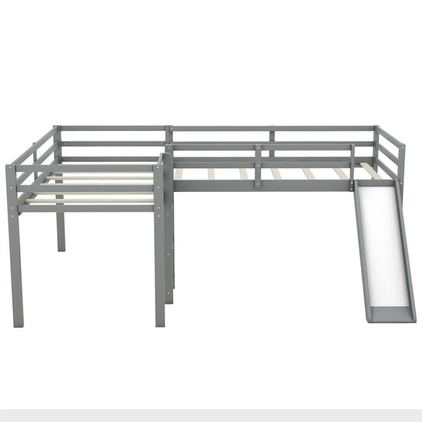 L Shaped Loft Bed With Ladder And Slide
