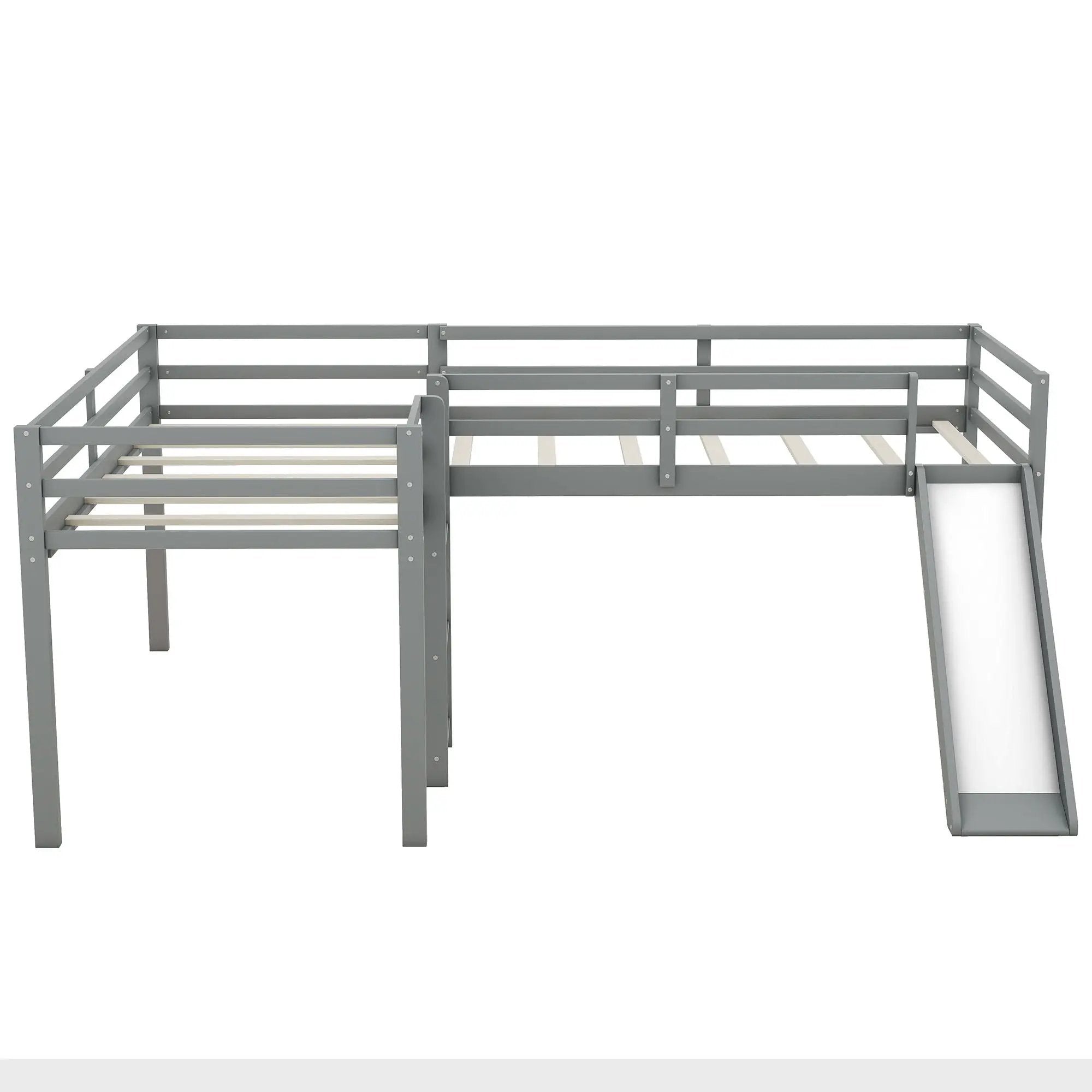 L Shaped Loft Bed With Ladder And Slide
