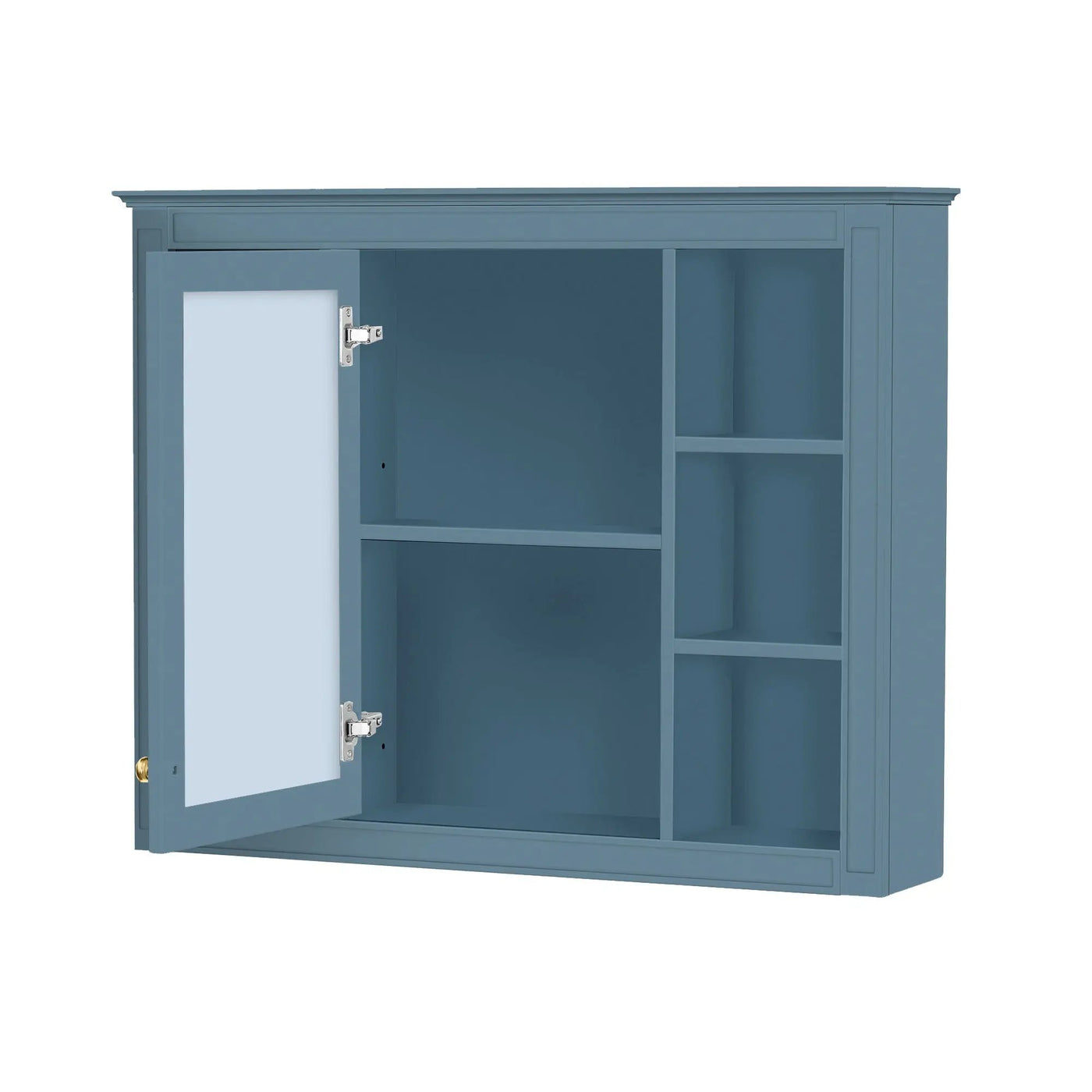 Wall Mounted Medicine Cabinet With Mirror, Storage Cabinet Featuring 6 Open Shelves And Adjustable Interior by HouseOfZazla