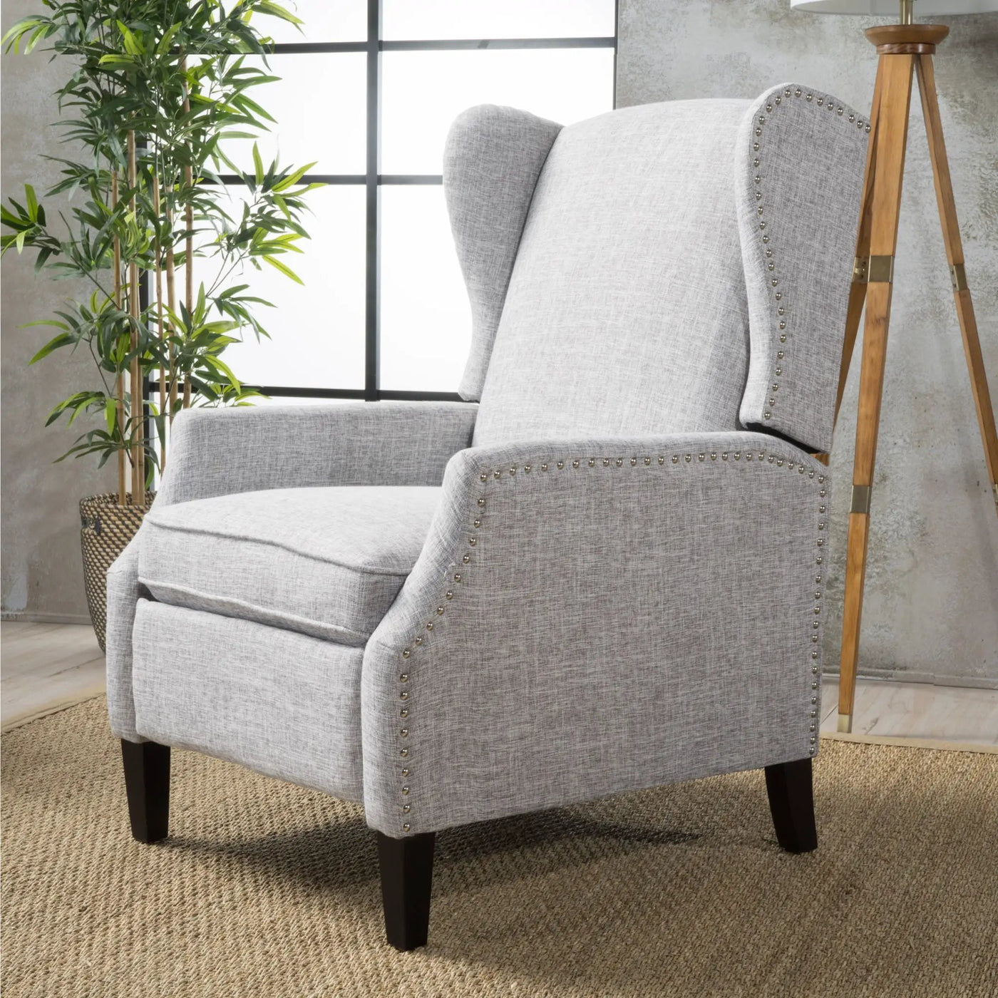 Westeros Wing Back Fabric Upholstered Recliner by Unique Piece Furniture