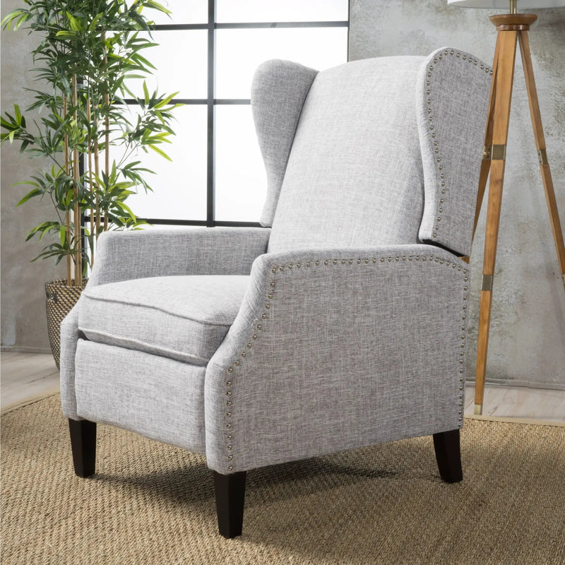 Westeros Wing Back Fabric Upholstered Recliner by Unique Piece Furniture