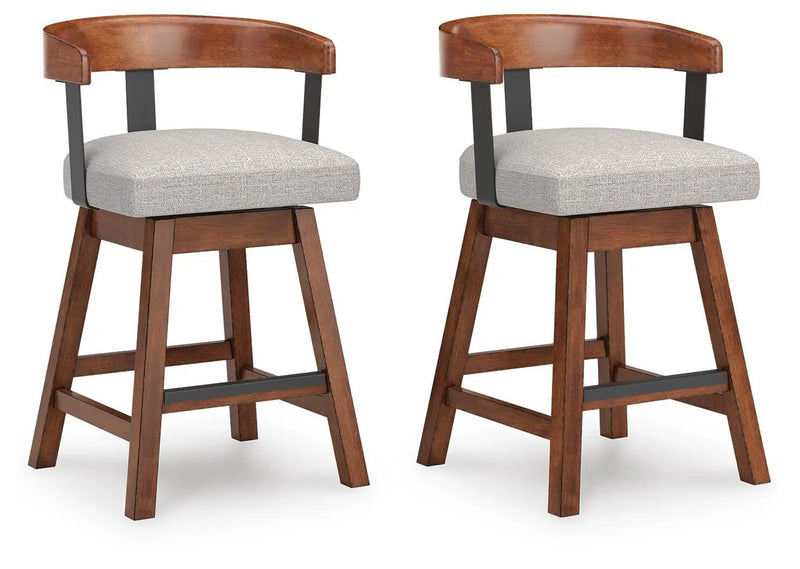 Ralene - Upholstered Swivel Barstool (Set of 2) - Medium Brown by Unique Piece Furniture