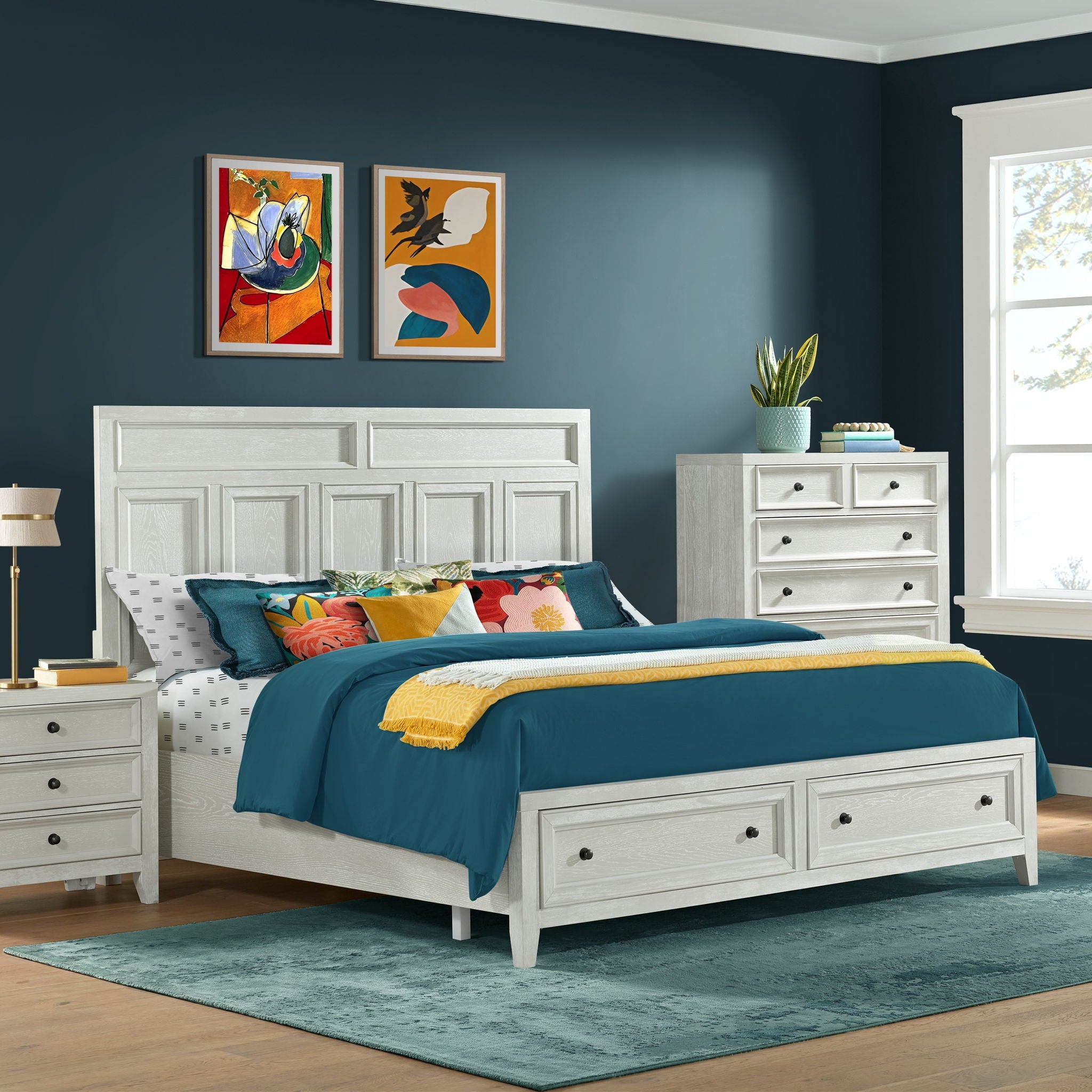 Storage Bed With Panel Headboard And Spacious Footboard Drawers by HouseOfZazla