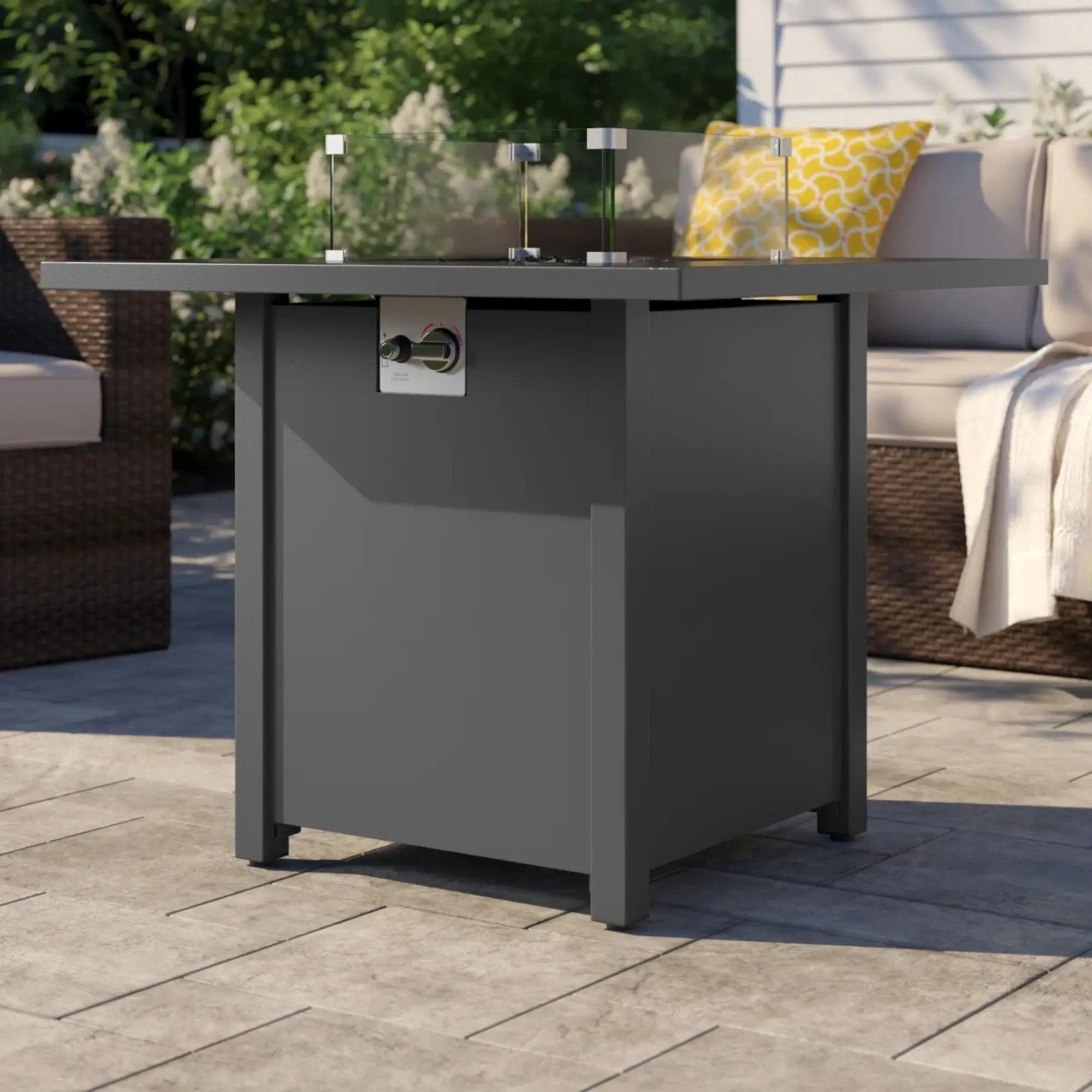 Powdercoated Fire Pit With Top - Gray by HouseOfZazla