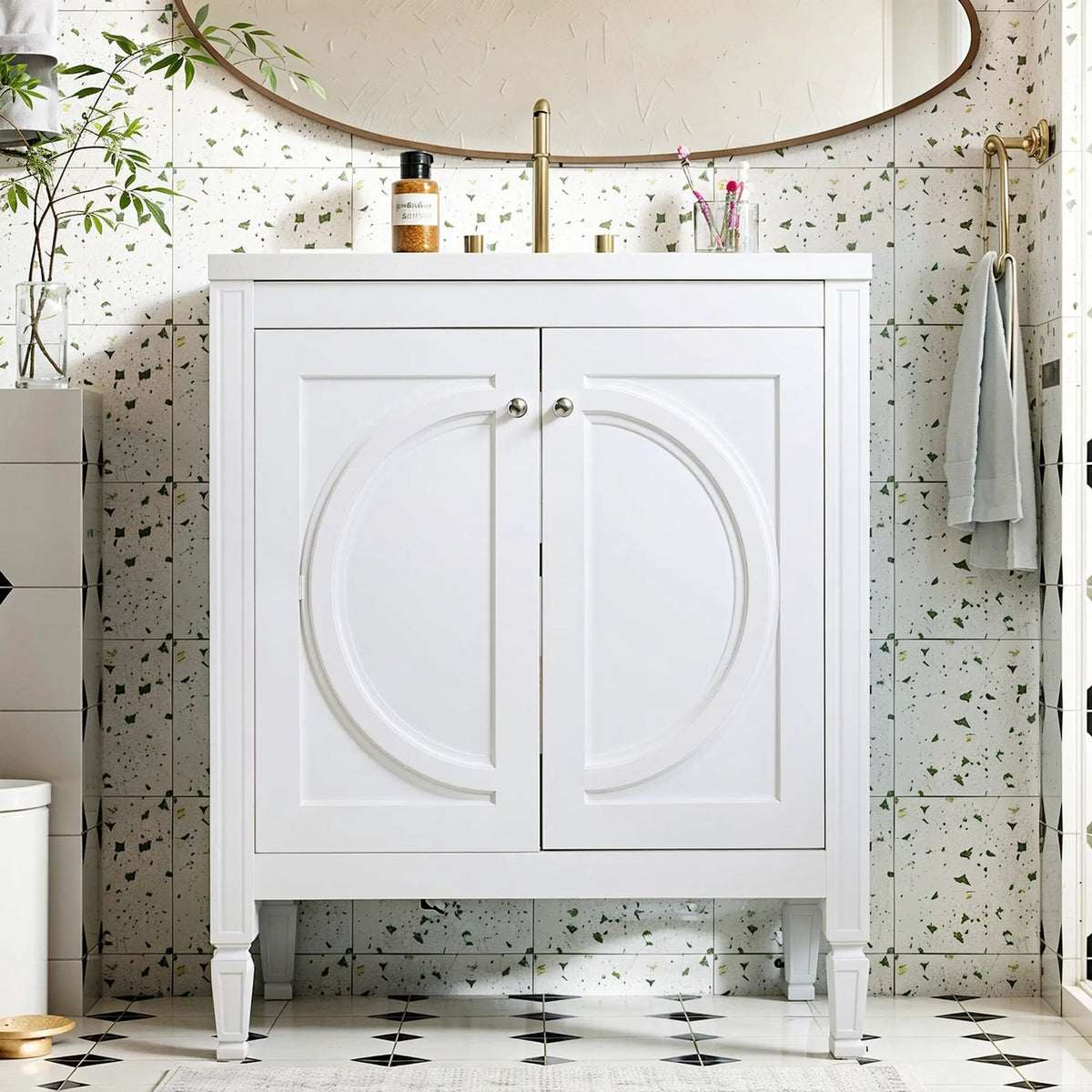 30" No Assembly Needed Vintage Bathroom Vanity by HouseOfZazla