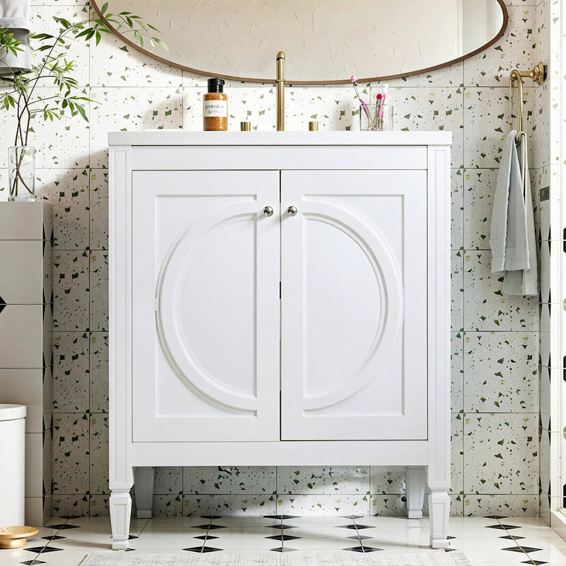 30" No Assembly Needed Vintage Bathroom Vanity by HouseOfZazla
