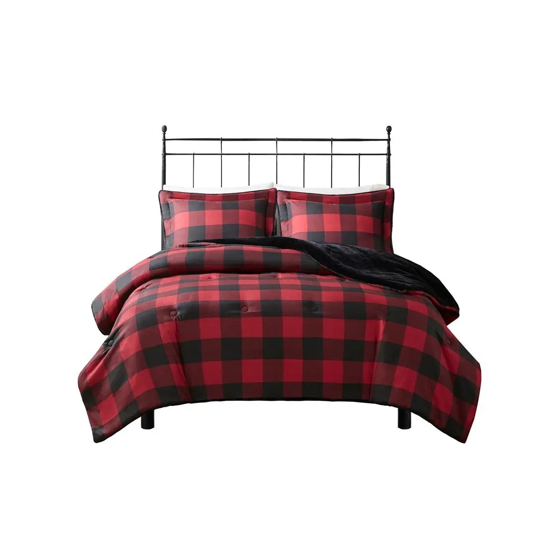 King/Cal King Faux Wool to Faux Fur Down Alternative Comforter Set by HouseOfZazla
