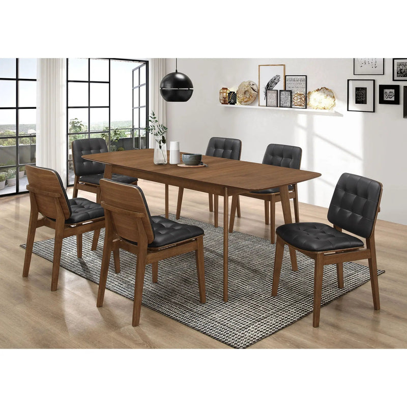 Tufted Back Dining Chairs With Tufted Upholstered Seats And Tapered Legs (Set of 2) - Black by HouseOfZazla