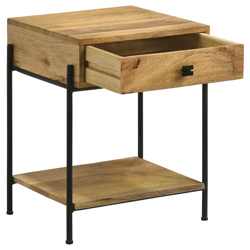 Declan 1-drawer Wood Accent Side Table Natural Mango by Unique Piece Furniture