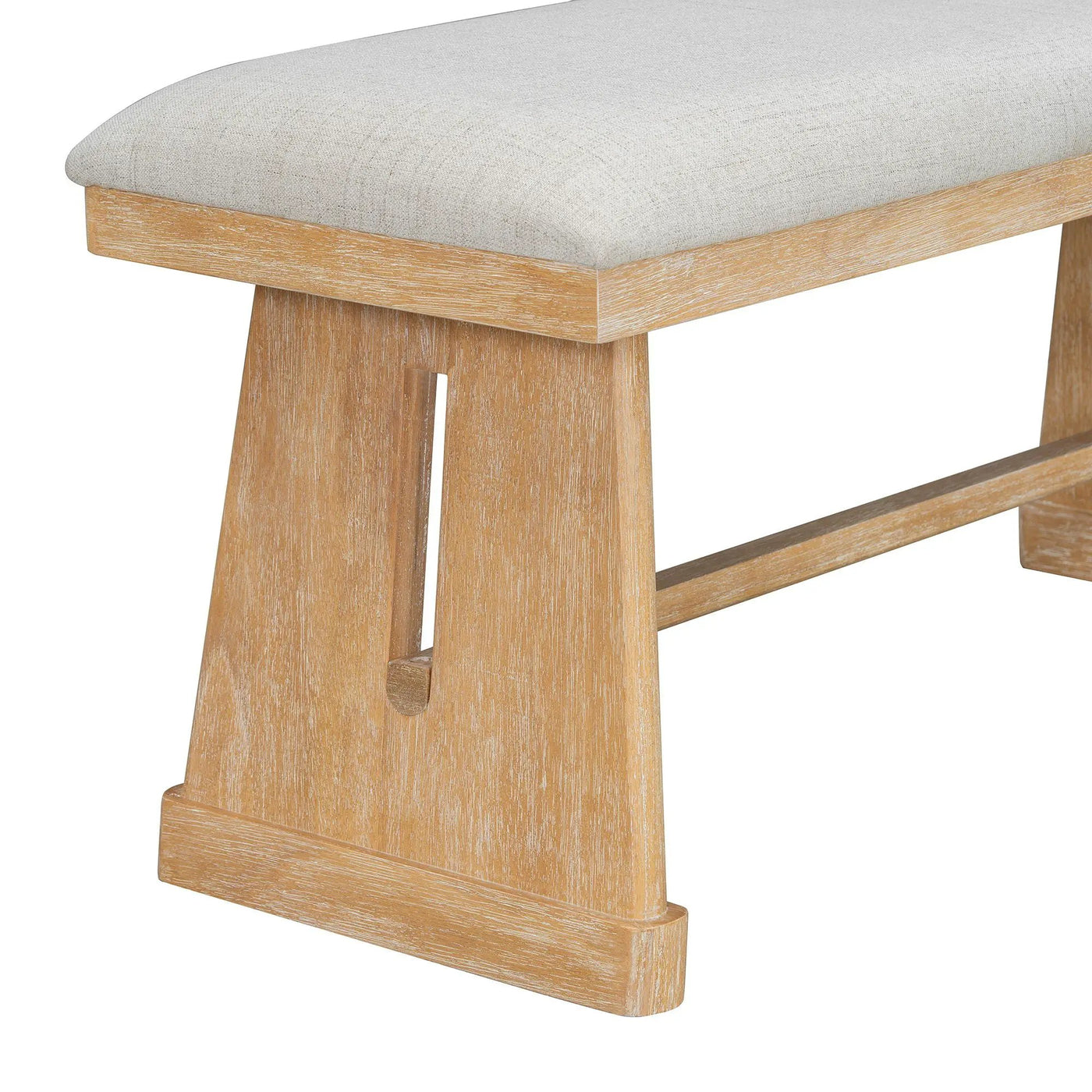 Dining Set With Rectangular Table, 4 Upholstered Chairs & 1 Padded Bench by HouseOfZazla