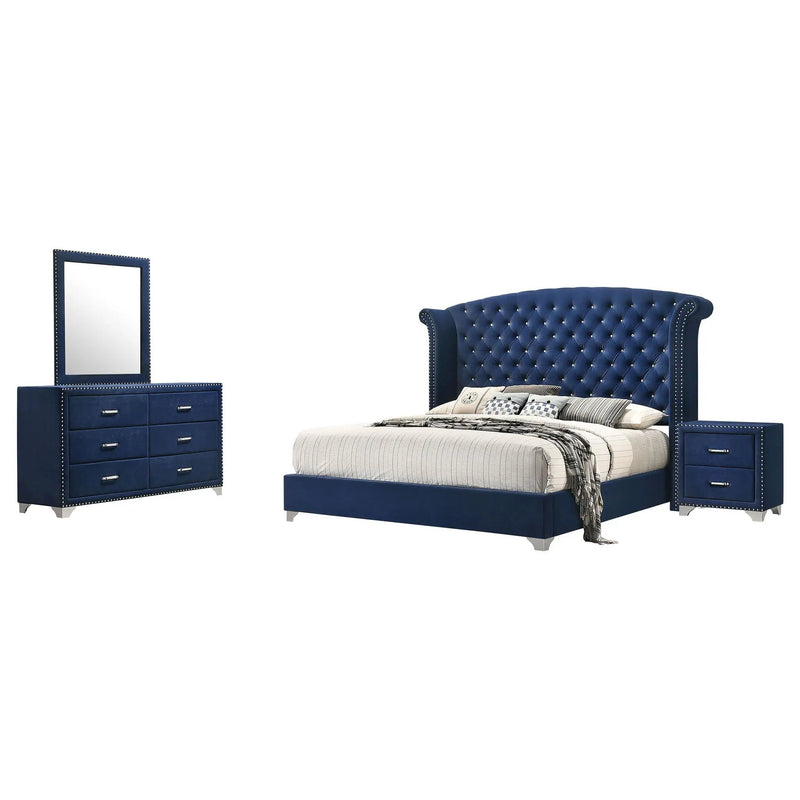 Melody 4-piece Eastern King Bedroom Set Pacific Blue by Unique Piece Furniture