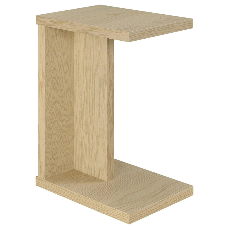 Clower Engineered Wood C-Shaped Sofa Side Table Light Oak by Unique Piece Furniture