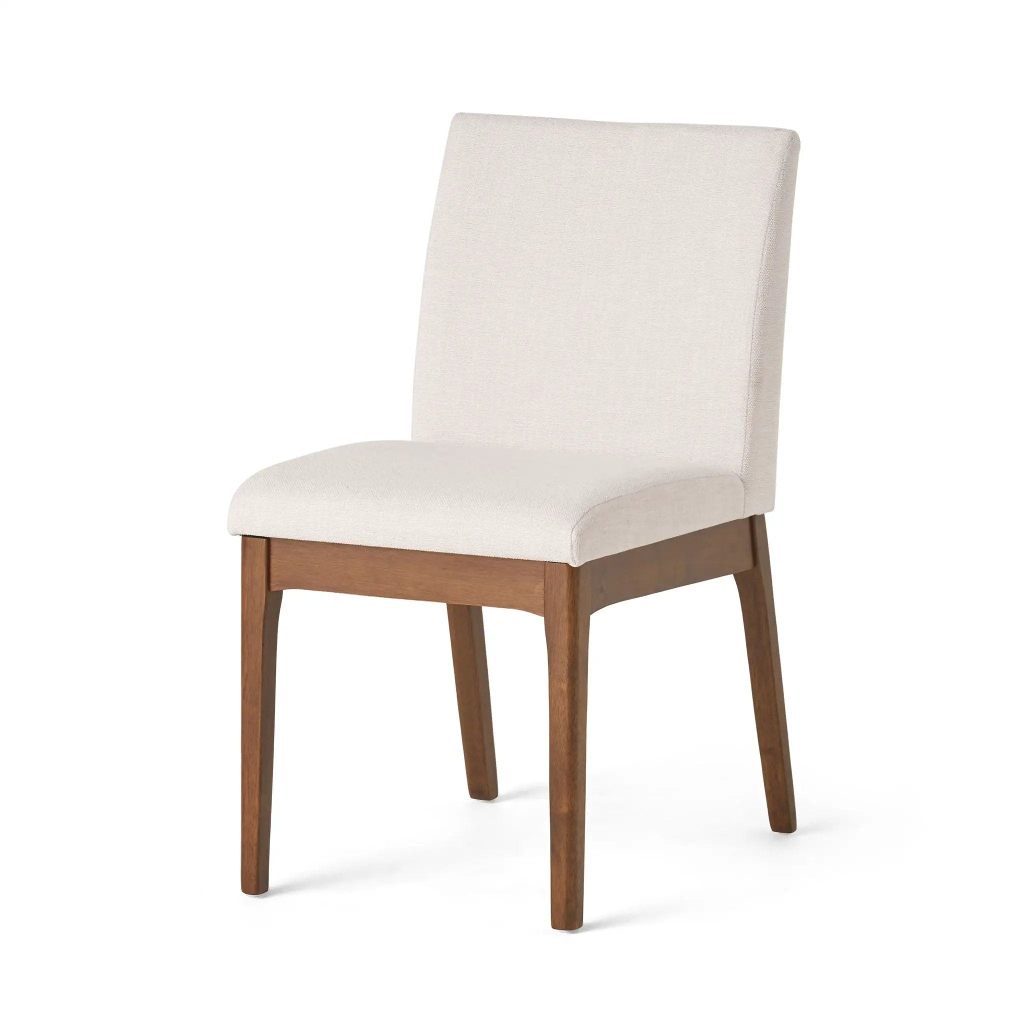 5 Piece Dining Set With Table And Upholstered Chairs - Light Beige / Walnut by HouseOfZazla