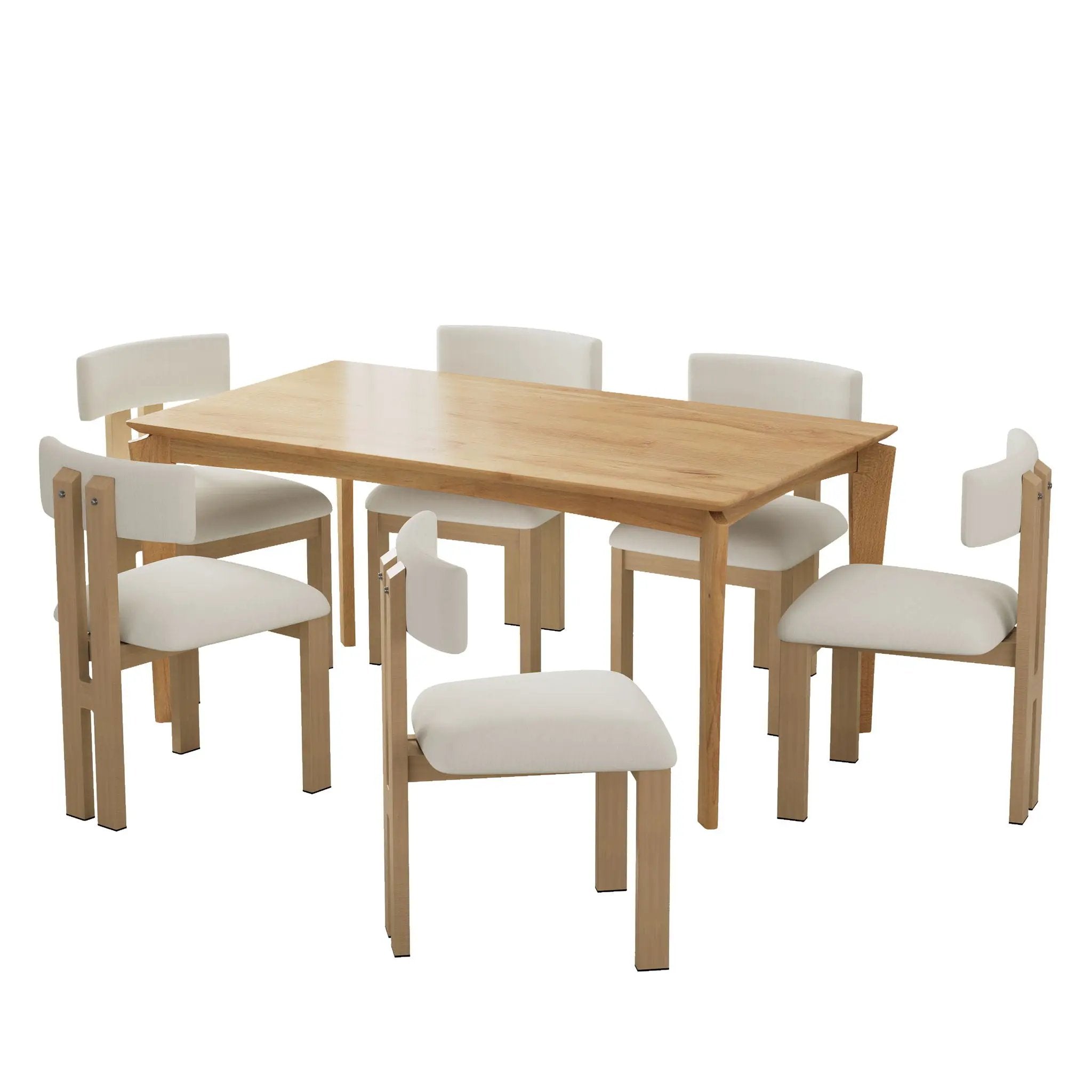 7 Piece Dining Set With Upholstered Armless Chairs And Table by HouseOfZazla