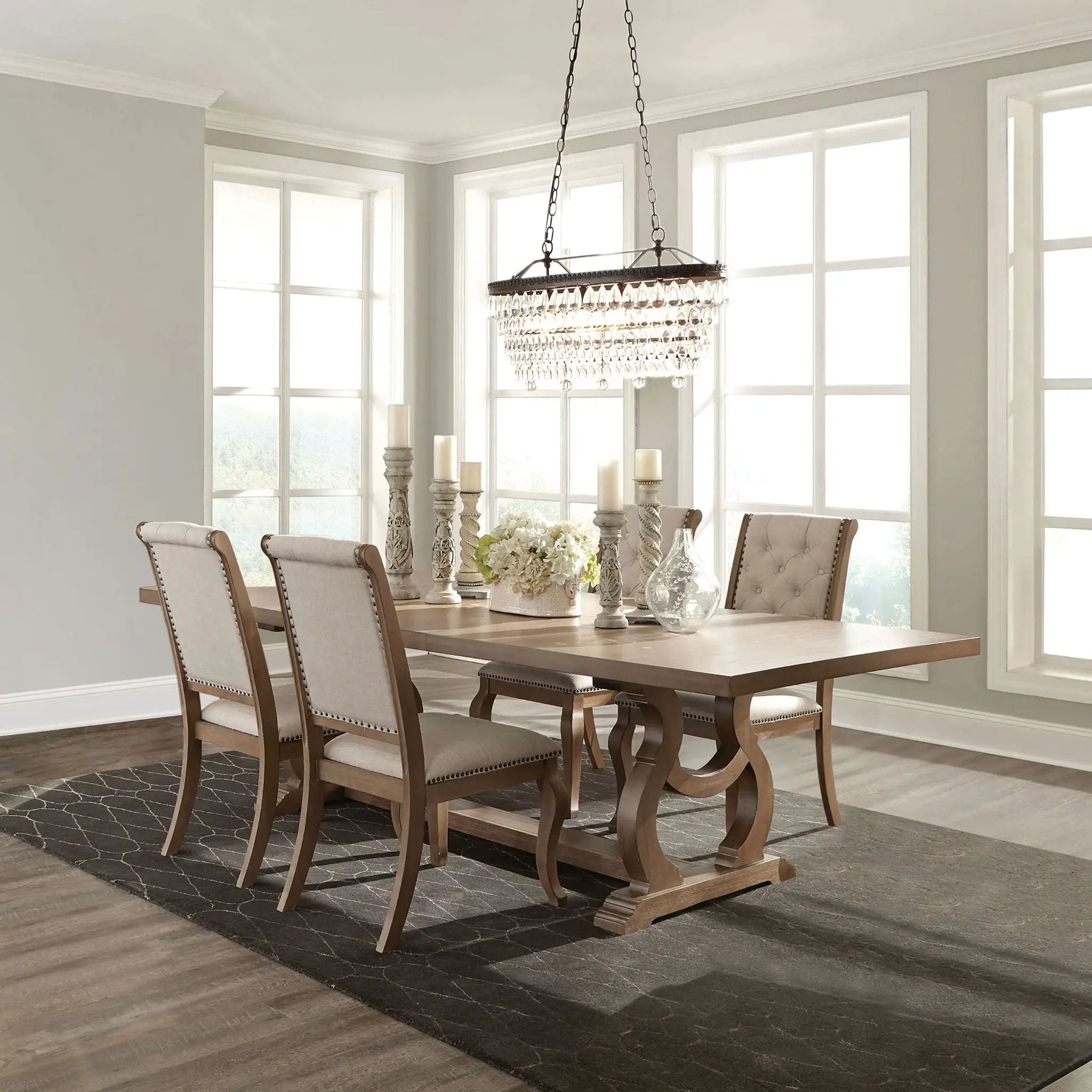 Brockway 5-piece Extension Leaf Dining Set Barley Brown by Unique Piece Furniture