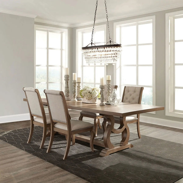 Brockway 5-piece Extension Leaf Dining Set Barley Brown