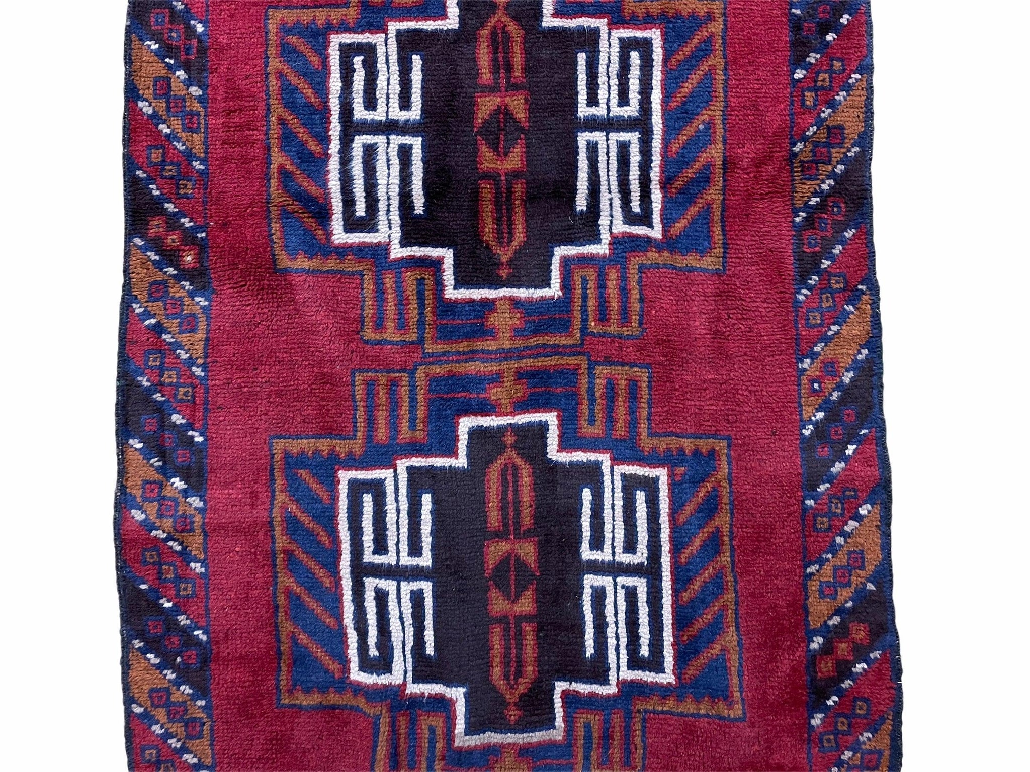 3 X 5 Vintage Handmade Tribal Wool Rug Balouchi Rug Afghan Rug Red Beige Nice by Jewel Rugs
