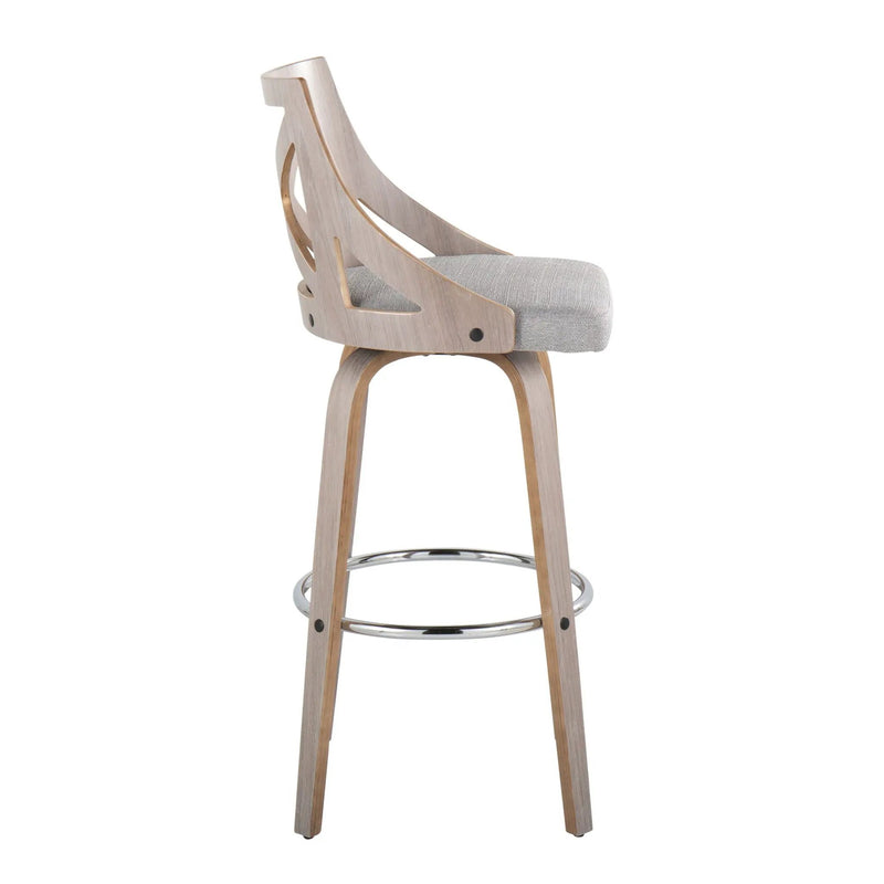 Charlotte - Farmhouse Fixed Height Bar Stool With Round Footrest (Set of 2) by Unique Piece Furniture