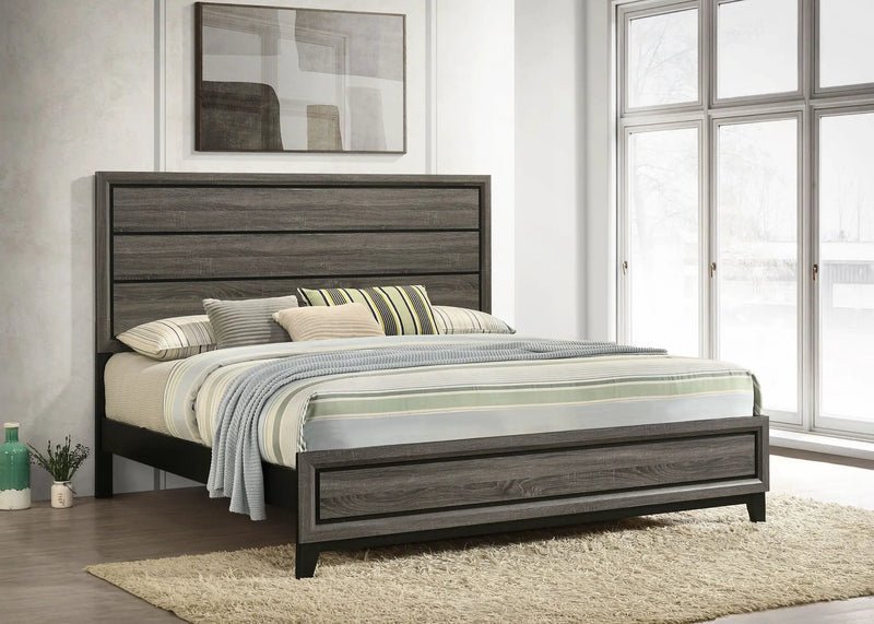 Watson Wood Eastern King Panel Bed Grey Oak by Unique Piece Furniture