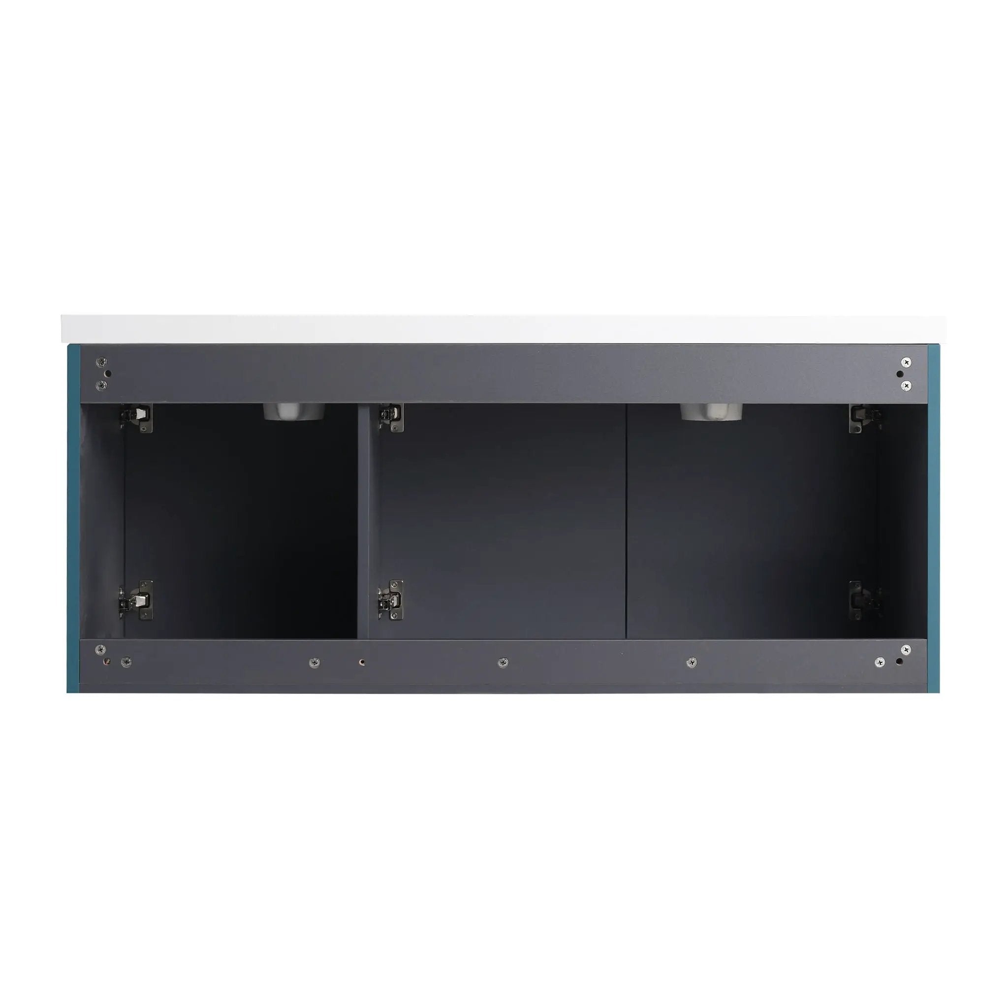 Contemporary Wall Mounted Bathroom Vanity With Resin Double Sink