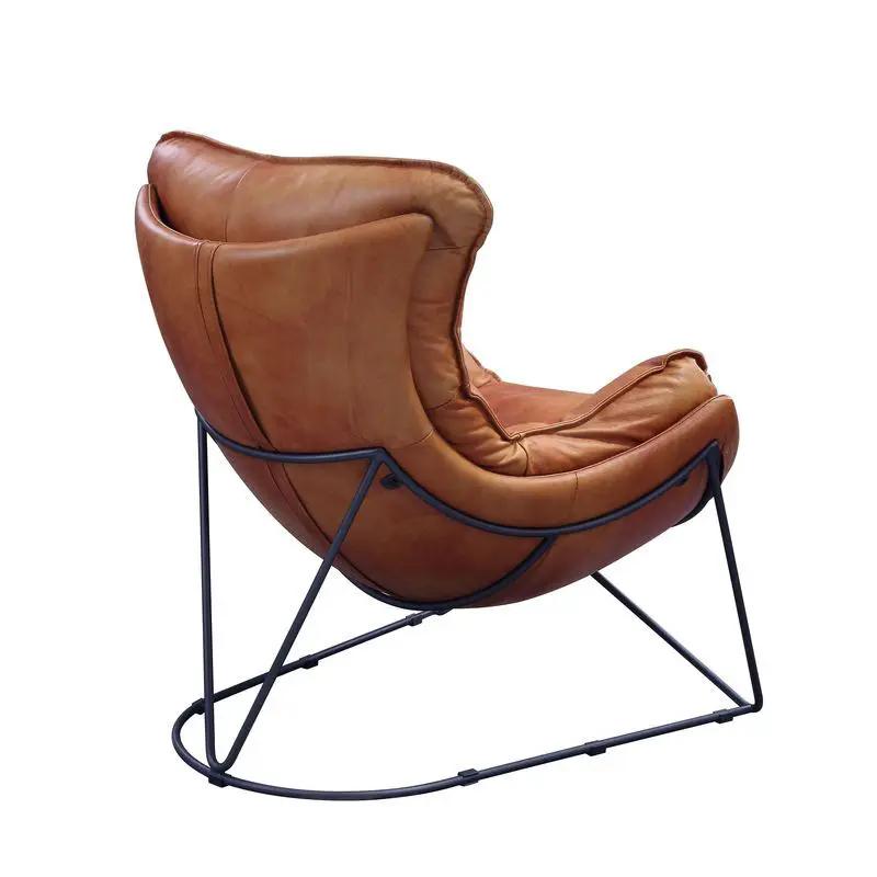 Thurshan - Accent Chair - Aperol Top Grain Leather & Black by Unique Piece Furniture