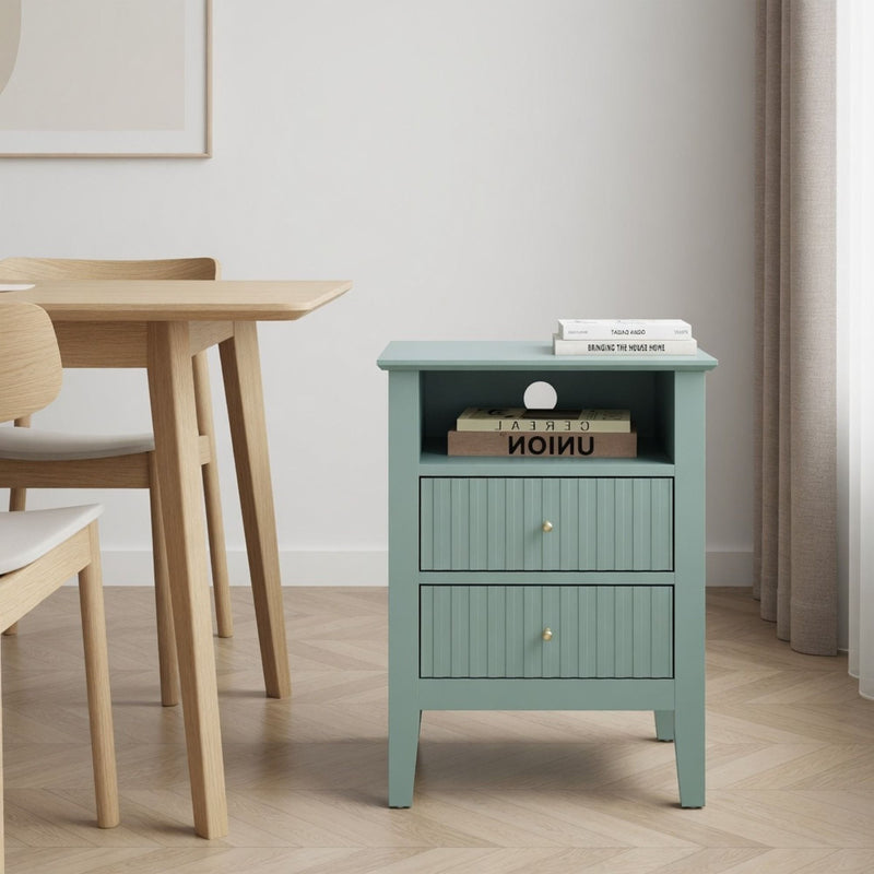 Fluted Nightstand With 2 Drawers by HouseOfZazla