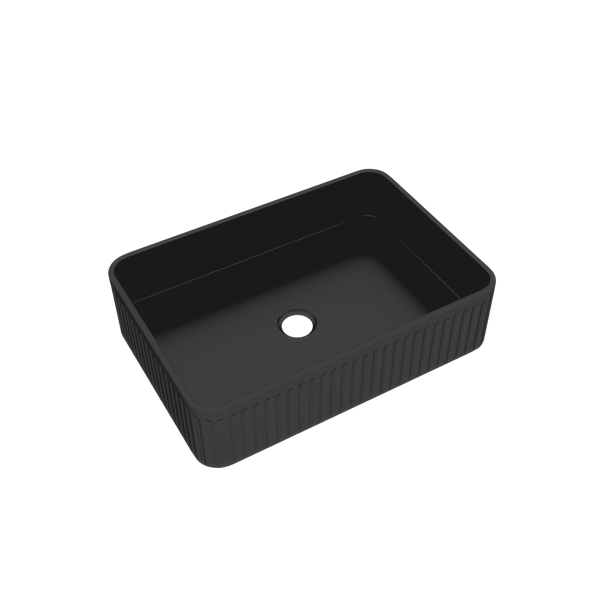 BB17 Integrated Black Ceramic Bathroom Vanity Sink by HouseOfZazla