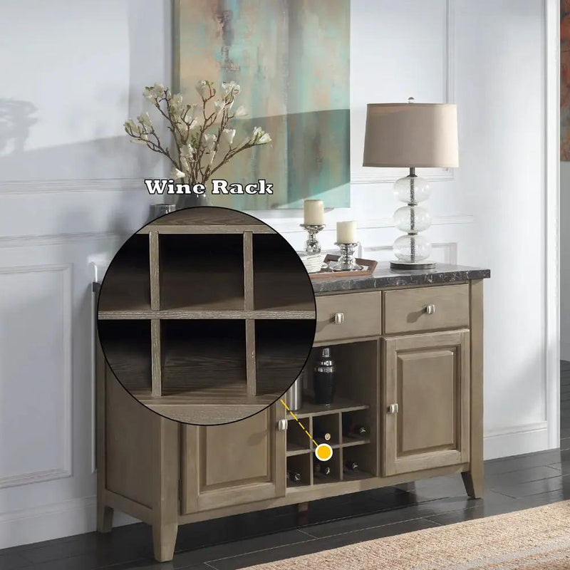 Charnell - Server - Marble Top & Oak by Unique Piece Furniture