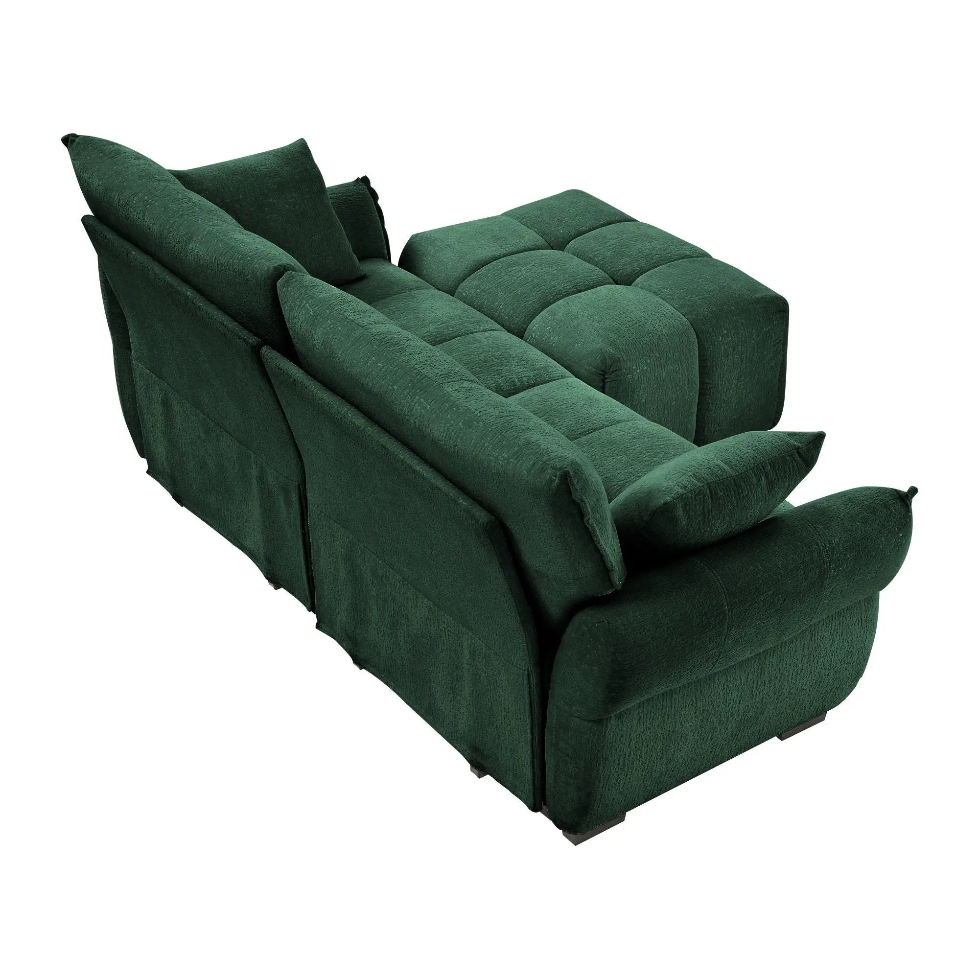 Sofa Set With Ottoman And Pillows, Textured, High Resilience Cushions by HouseOfZazla