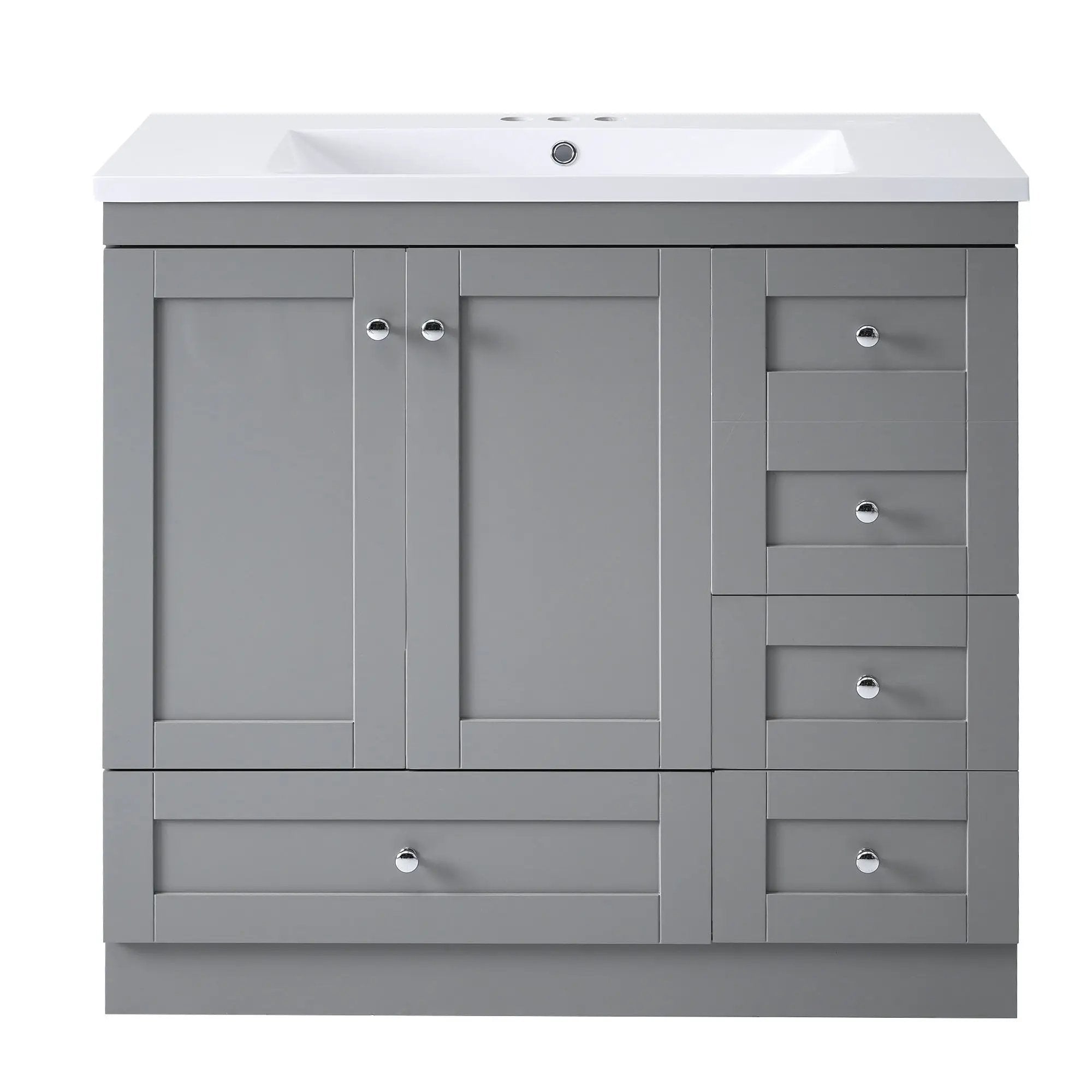 Shaker Free Standing Bathroom Vanity Cabinet With Sink, Soft Close Drawers, Soft Close Doors by Unique Piece Furniture