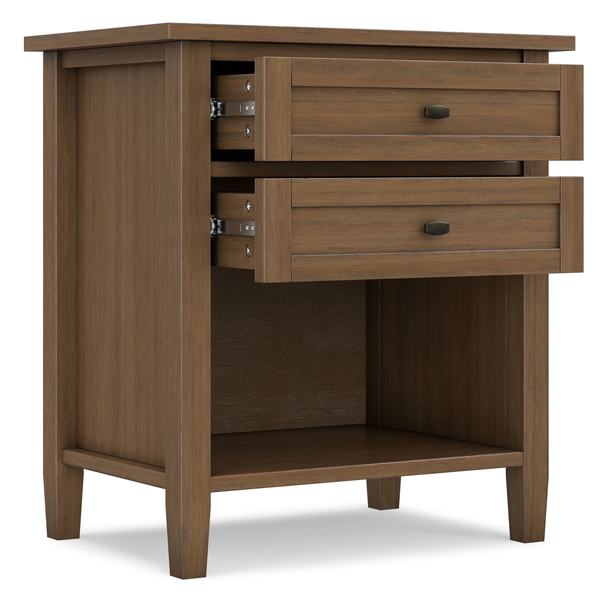 Warm Shaker - Bedside Table With 2 Drawers - Brown by HouseOfZazla