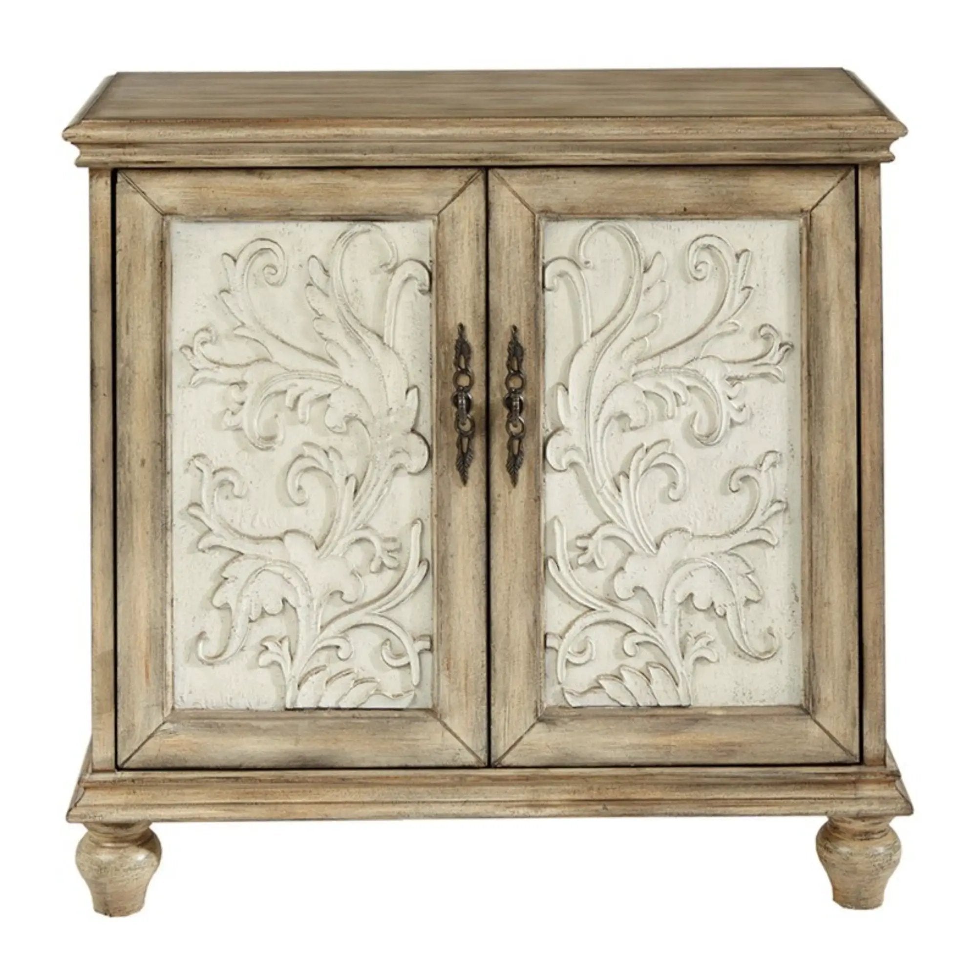 Driscoll - 2 Door Cabinet With Floral Design - Reclaimed Natural by Unique Piece Furniture