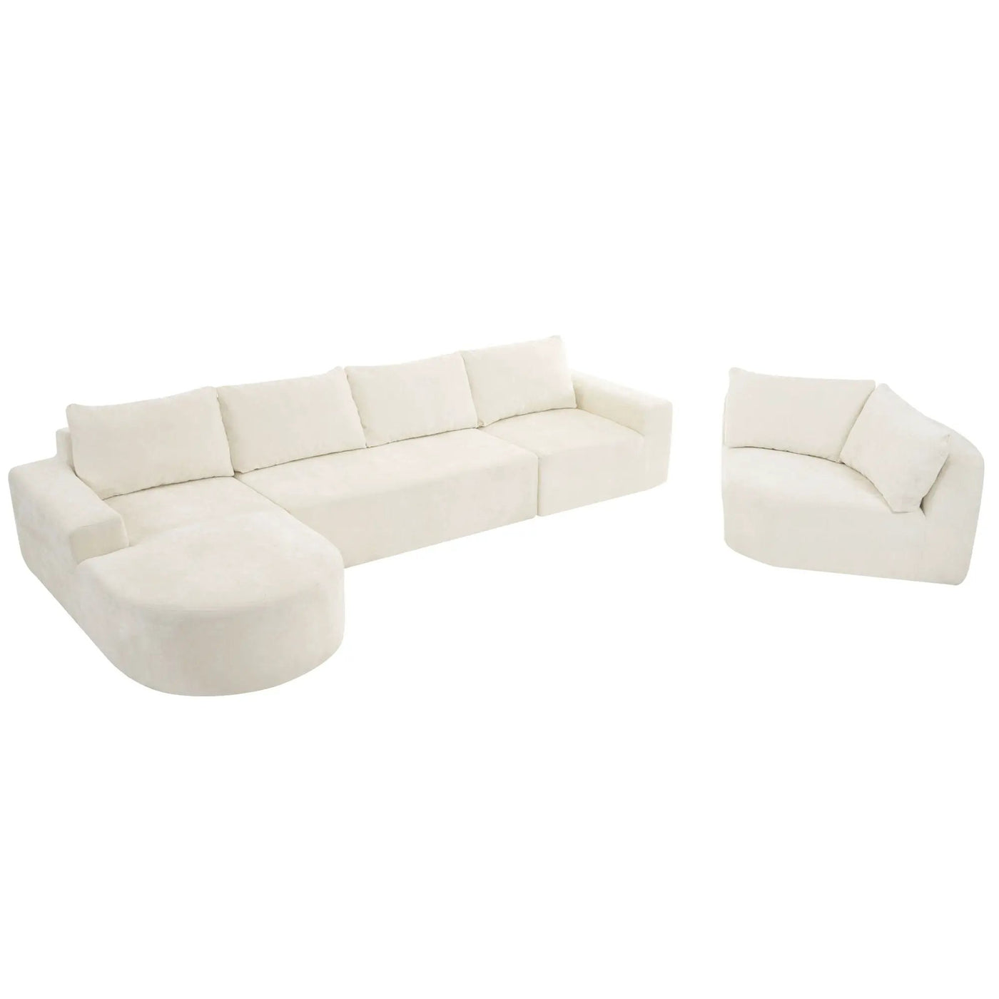 U-Shaped Oversized Modular Cloud Sectional Sofa With Deep Seat For Living Room by HouseOfZazla